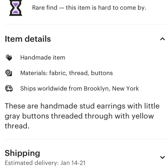 Threaded Button Earrings - Picture 3 of 3